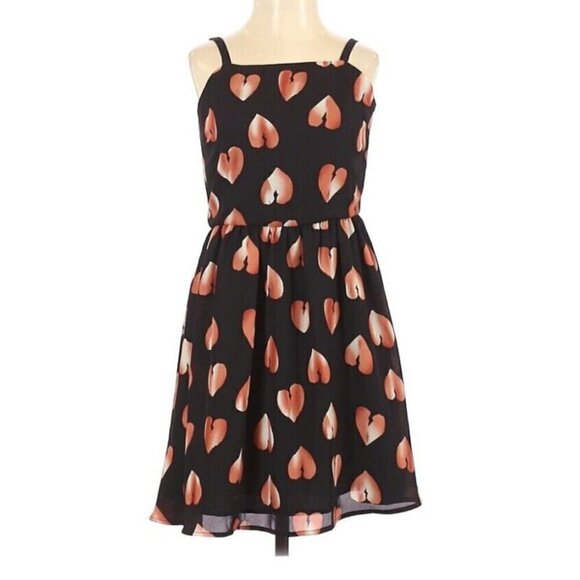 Penelope Tree by Miss Behave Casual Dress Girls Sz XL Laurie Heart Print Black - Picture 2 of 4